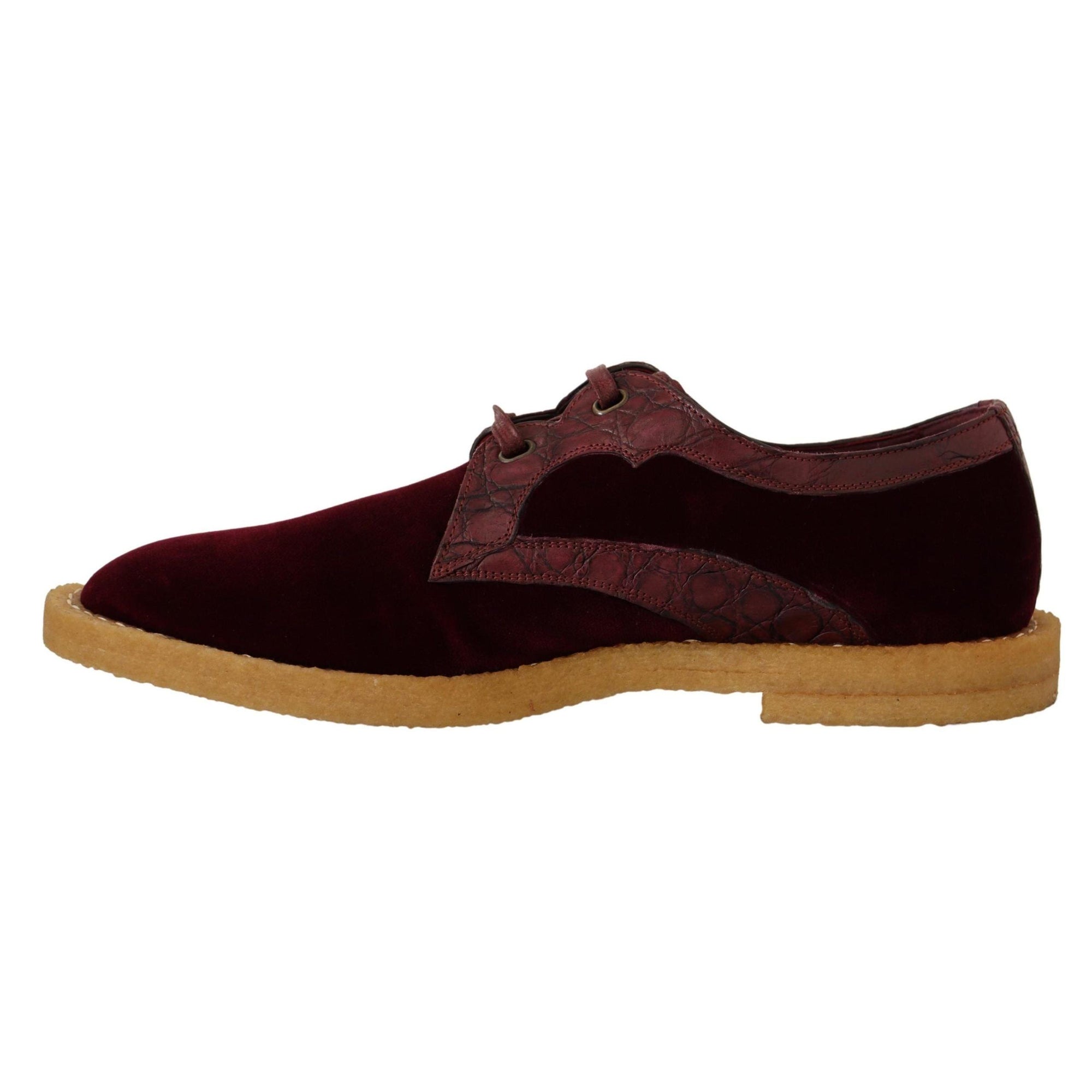 Dolce & Gabbana Elegant Velvet and Exotic Leather Dress Shoes