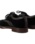 Dolce & Gabbana Elegant Black Velvet & Exotic Leather Dress Shoes