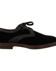 Dolce & Gabbana Elegant Black Velvet & Exotic Leather Dress Shoes