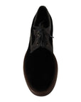 Dolce & Gabbana Elegant Black Velvet & Exotic Leather Dress Shoes