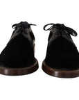 Dolce & Gabbana Elegant Black Velvet & Exotic Leather Dress Shoes
