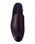 Dolce & Gabbana Purple Exotic Python Leather Slides