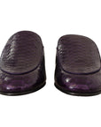 Dolce & Gabbana Purple Exotic Python Leather Slides