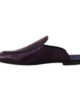 Dolce & Gabbana Purple Exotic Python Leather Slides