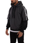 Dolce & Gabbana Elegant Hooded Black & Gray Pullover Sweatshirt