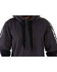 Dolce & Gabbana Elegant Hooded Black & Gray Pullover Sweatshirt