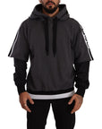 Dolce & Gabbana Elegant Hooded Black & Gray Pullover Sweatshirt