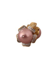 Dolce & Gabbana Elegant Floral Crystal Pearl Clip-On Earrings