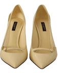 Dolce & Gabbana Chic Pointed Toe Leather Pumps in Sunshine Yellow