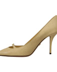 Dolce & Gabbana Chic Pointed Toe Leather Pumps in Sunshine Yellow
