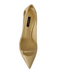 Dolce & Gabbana Chic Pointed Toe Leather Pumps in Sunshine Yellow