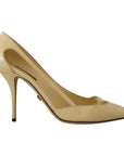 Dolce & Gabbana Chic Pointed Toe Leather Pumps in Sunshine Yellow