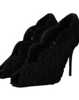 Dolce & Gabbana Elegant Black Lace Stiletto Heels
