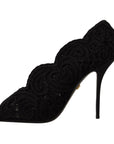 Dolce & Gabbana Elegant Black Lace Stiletto Heels