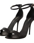 Dolce & Gabbana Elegant Ostrich Leather Ankle Strap Heels