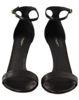 Dolce & Gabbana Elegant Ostrich Leather Ankle Strap Heels