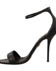 Dolce & Gabbana Elegant Ostrich Leather Ankle Strap Heels