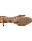 Dolce & Gabbana Elegant Beige Mesh Pumps with Silver Chains