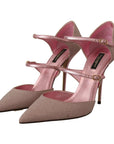 Dolce & Gabbana Pink Glitter High Heel Sandals