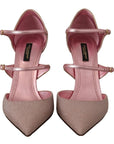 Dolce & Gabbana Pink Glitter High Heel Sandals