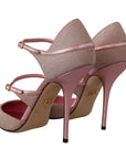 Dolce & Gabbana Pink Glitter High Heel Sandals