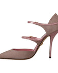 Dolce & Gabbana Pink Glitter High Heel Sandals