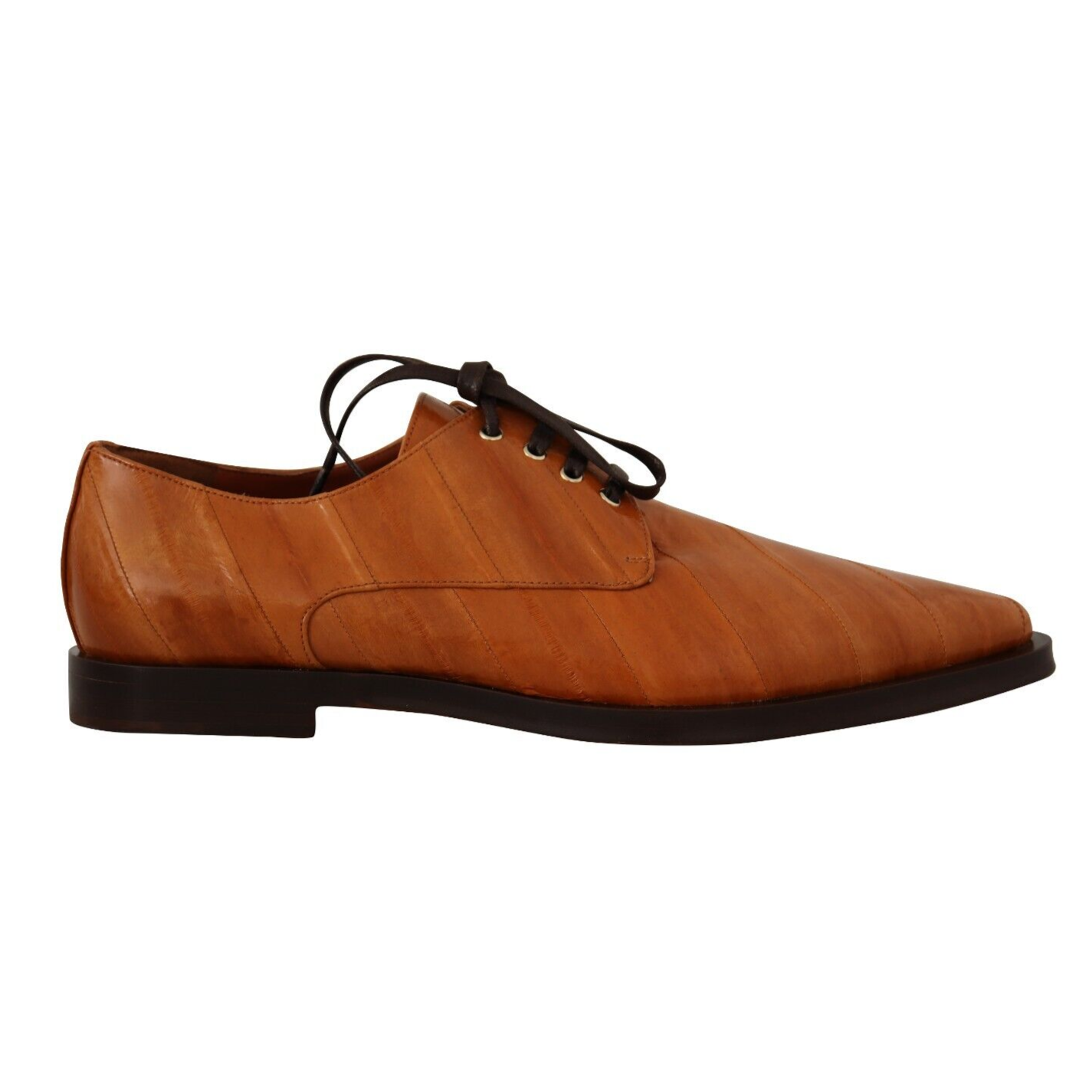 Dolce & Gabbana Elegant Eel Leather Lace-Up Formal Flats
