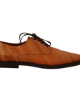 Dolce & Gabbana Elegant Eel Leather Lace-Up Formal Flats