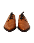 Dolce & Gabbana Elegant Eel Leather Lace-Up Formal Flats