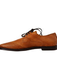 Dolce & Gabbana Elegant Eel Leather Lace-Up Formal Flats