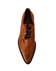 Dolce & Gabbana Elegant Eel Leather Lace-Up Formal Flats