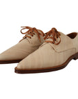 Dolce & Gabbana Elegant Beige Eel Leather Formal Flats