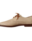 Dolce & Gabbana Elegant Beige Eel Leather Formal Flats