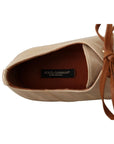 Dolce & Gabbana Elegant Beige Eel Leather Formal Flats