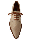 Dolce & Gabbana Elegant Beige Eel Leather Formal Flats