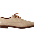 Dolce & Gabbana Elegant Beige Eel Leather Formal Flats