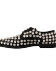 Dolce & Gabbana Crystal-Embellished Leather Formal Flats