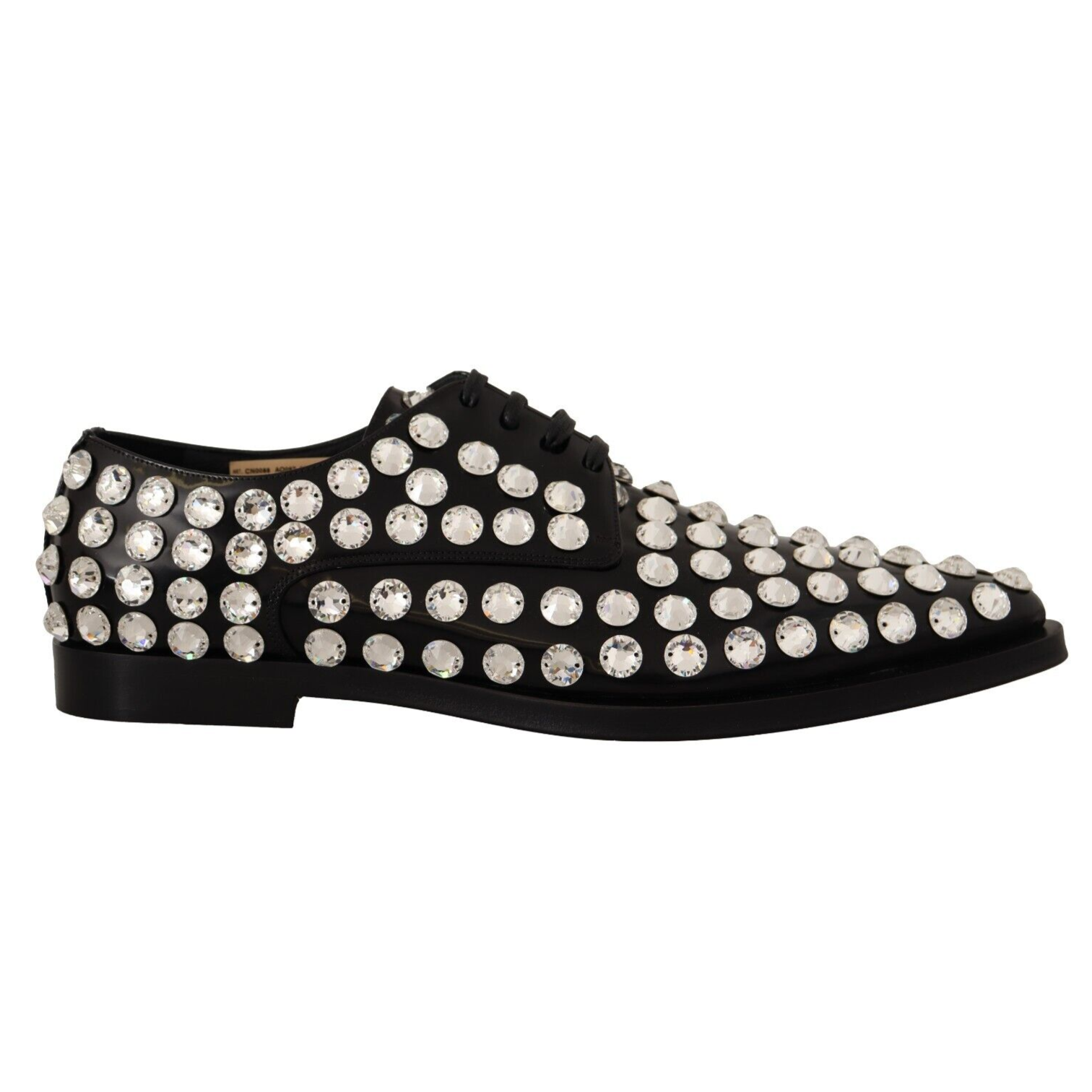 Dolce & Gabbana Crystal-Embellished Leather Formal Flats