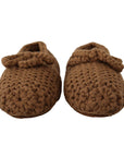 Dolce & Gabbana Elegant Wool Knit Ballerina Flats in Brown