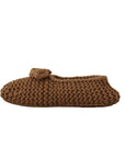 Dolce & Gabbana Elegant Wool Knit Ballerina Flats in Brown