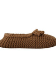Dolce & Gabbana Elegant Wool Knit Ballerina Flats in Brown
