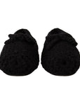 Dolce & Gabbana Elegant Black Wool Knit Ballet Flats