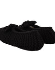 Dolce & Gabbana Elegant Black Wool Knit Ballet Flats