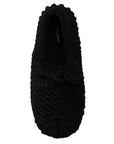 Dolce & Gabbana Elegant Black Wool Knit Ballet Flats