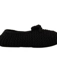 Dolce & Gabbana Elegant Black Wool Knit Ballet Flats