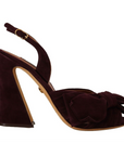 Dolce & Gabbana Elegant Purple Suede Heels Sandals