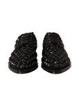 Dolce & Gabbana Elegant Gros Grain Lace-Up Jeweled Flats