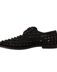 Dolce & Gabbana Elegant Gros Grain Lace-Up Jeweled Flats