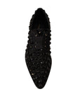 Dolce & Gabbana Elegant Gros Grain Lace-Up Jeweled Flats