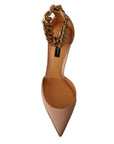 Dolce & Gabbana Elegant Beige Silk Ankle Strap Pumps